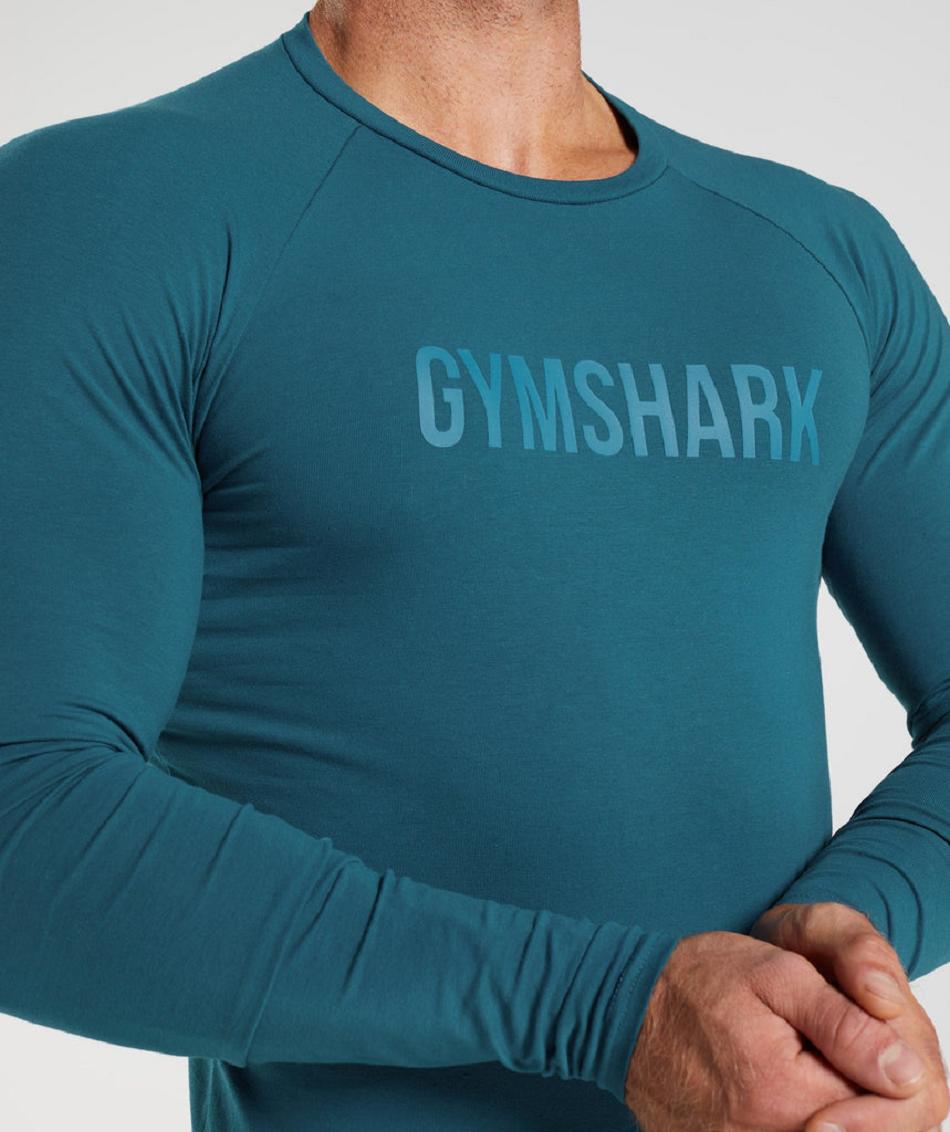 Long Sleeve Gymshark Apollo Hombre Azules | MX_3374ILH