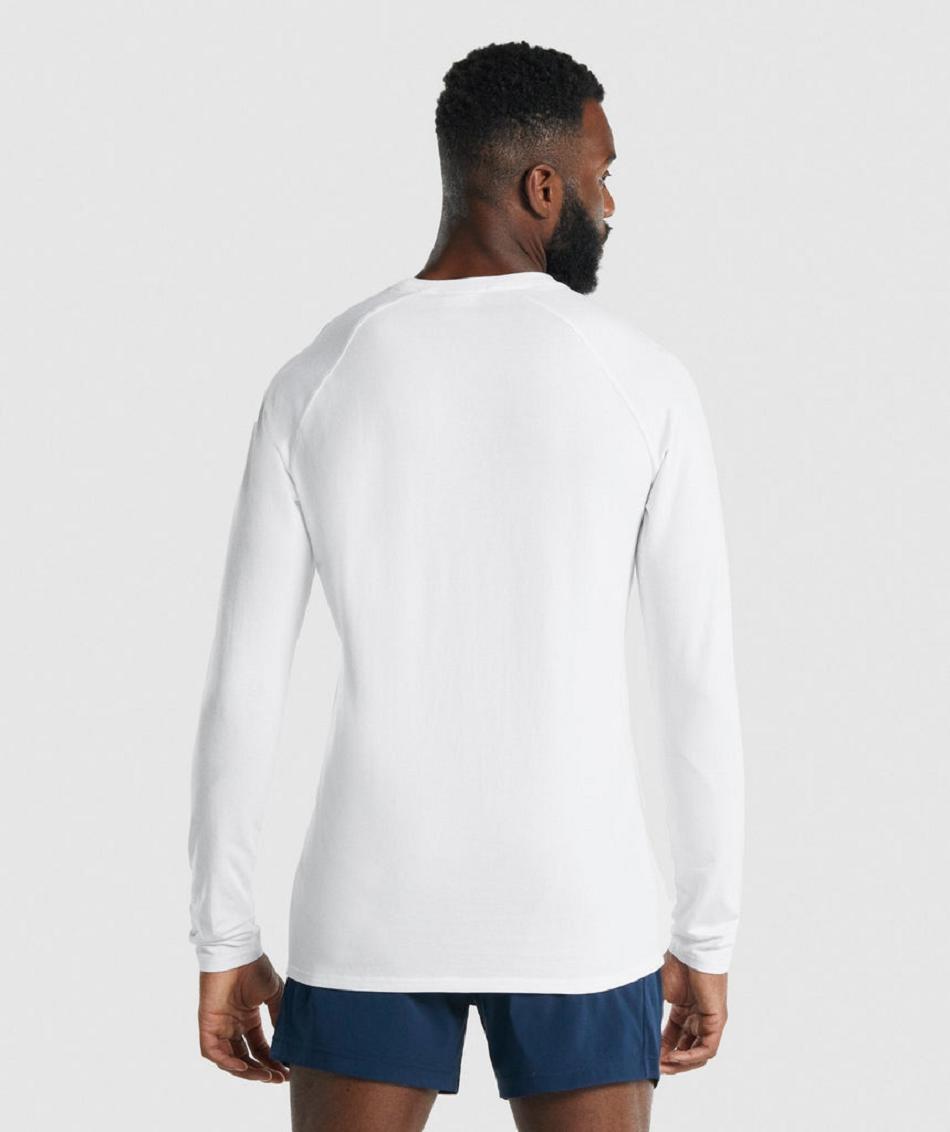 Long Sleeve Gymshark Apollo Hombre Blancos | MX_3355GSO