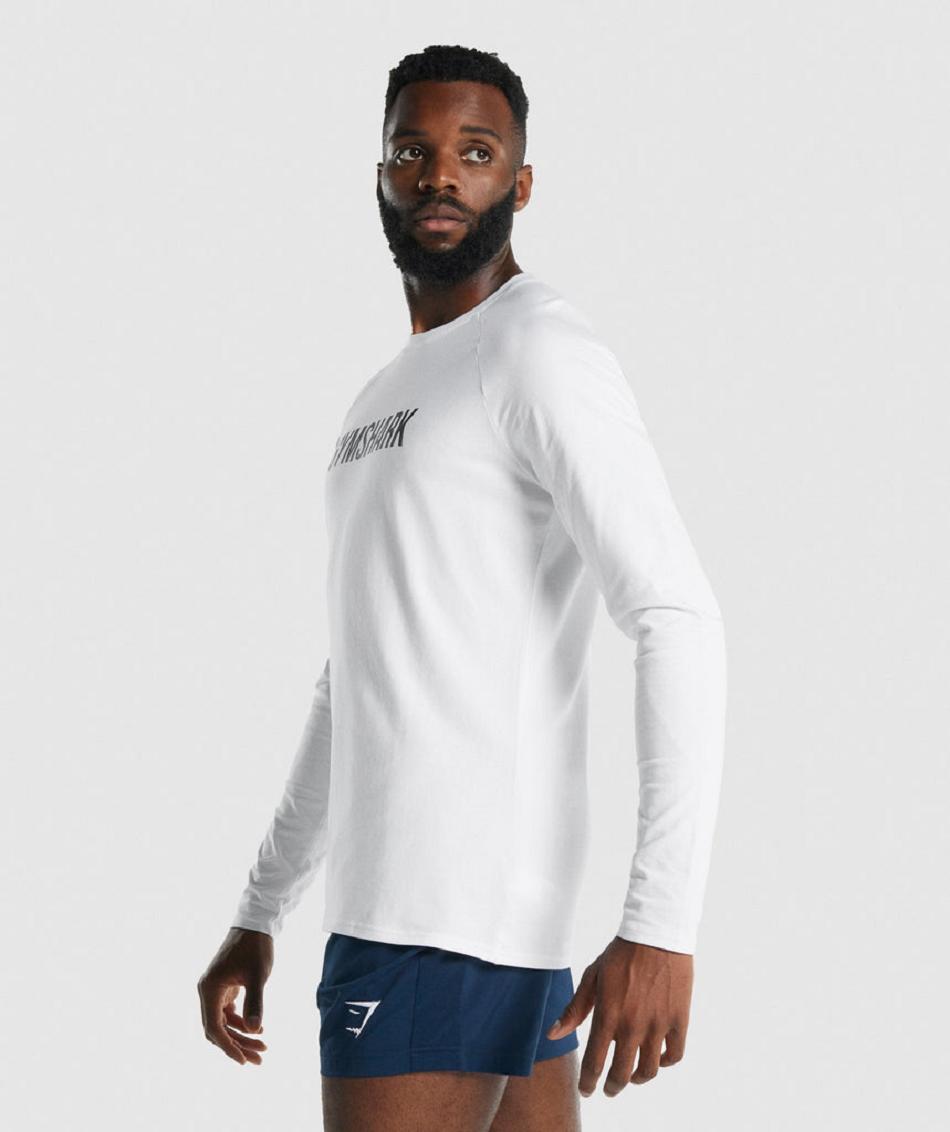 Long Sleeve Gymshark Apollo Hombre Blancos | MX_3355GSO