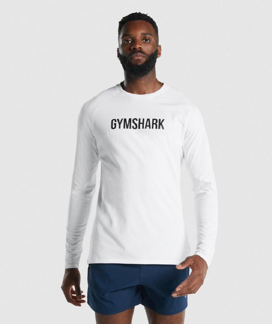 Long Sleeve Gymshark Apollo Hombre Blancos | MX_3355GSO