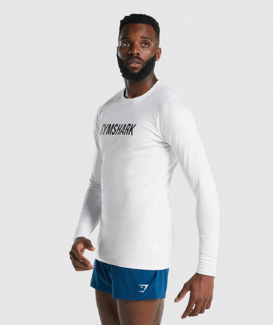 Long Sleeve Gymshark Apollo Hombre Blancos | MX_3361XYU