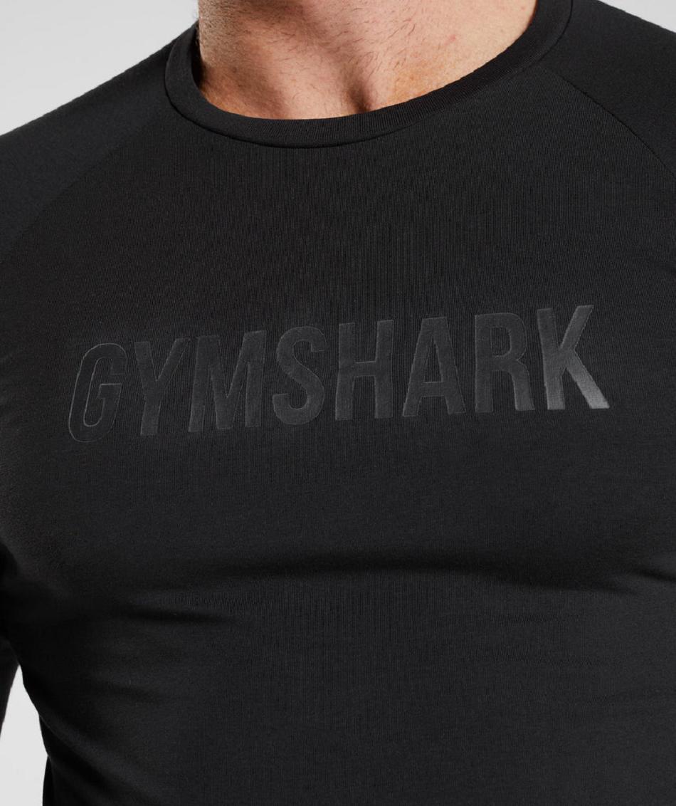 Long Sleeve Gymshark Apollo Hombre Negros | MX_3373UZG