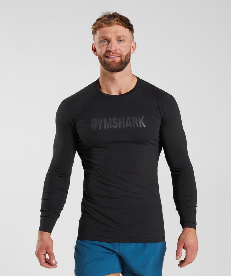 Long Sleeve Gymshark Apollo Hombre Negros | MX_3373UZG