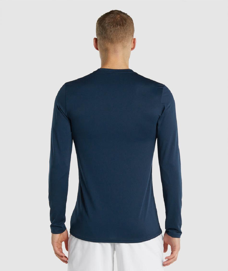 Long Sleeve Gymshark Arrival Hombre Azul Marino | MX_3411KOR