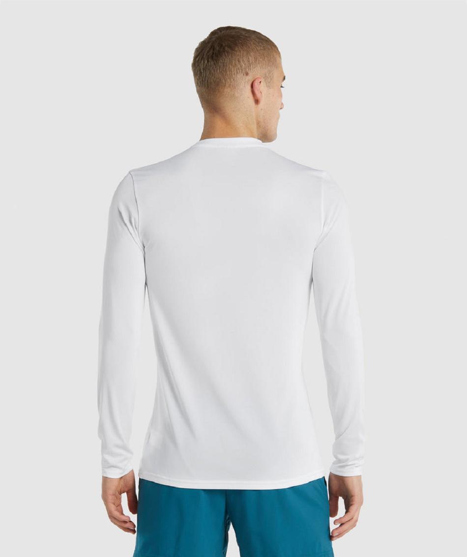 Long Sleeve Gymshark Arrival Hombre Blancos | MX_3421WNB