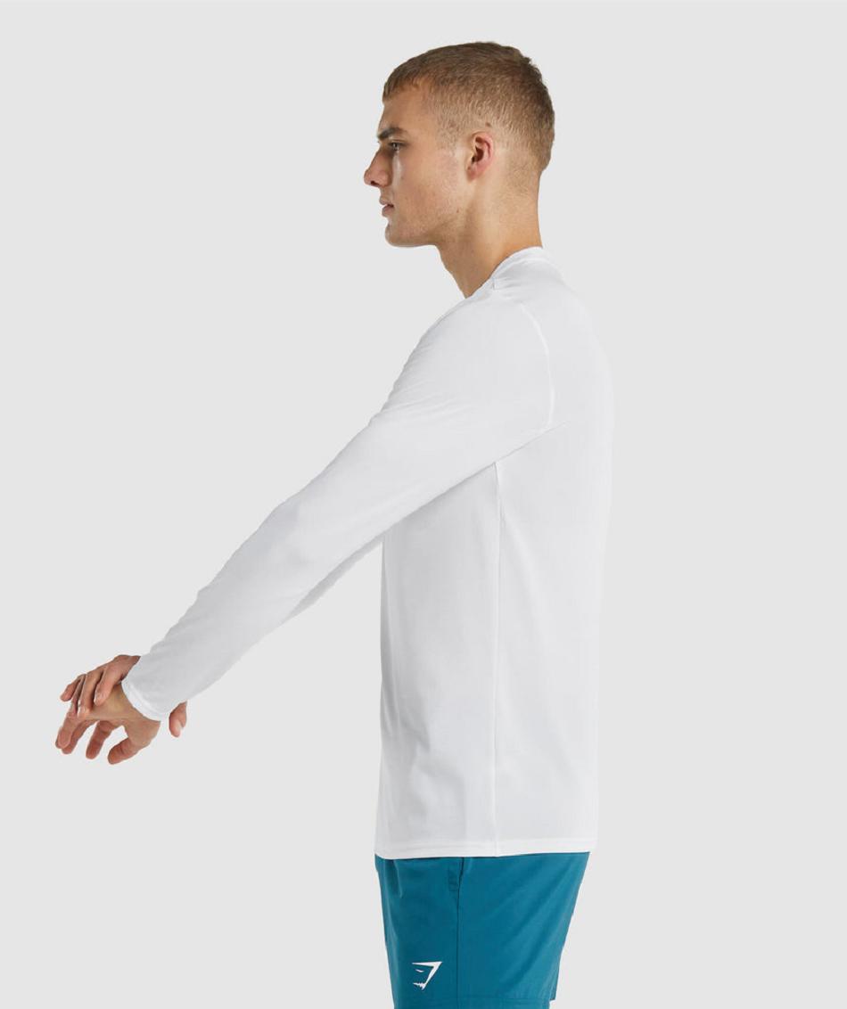 Long Sleeve Gymshark Arrival Hombre Blancos | MX_3421WNB