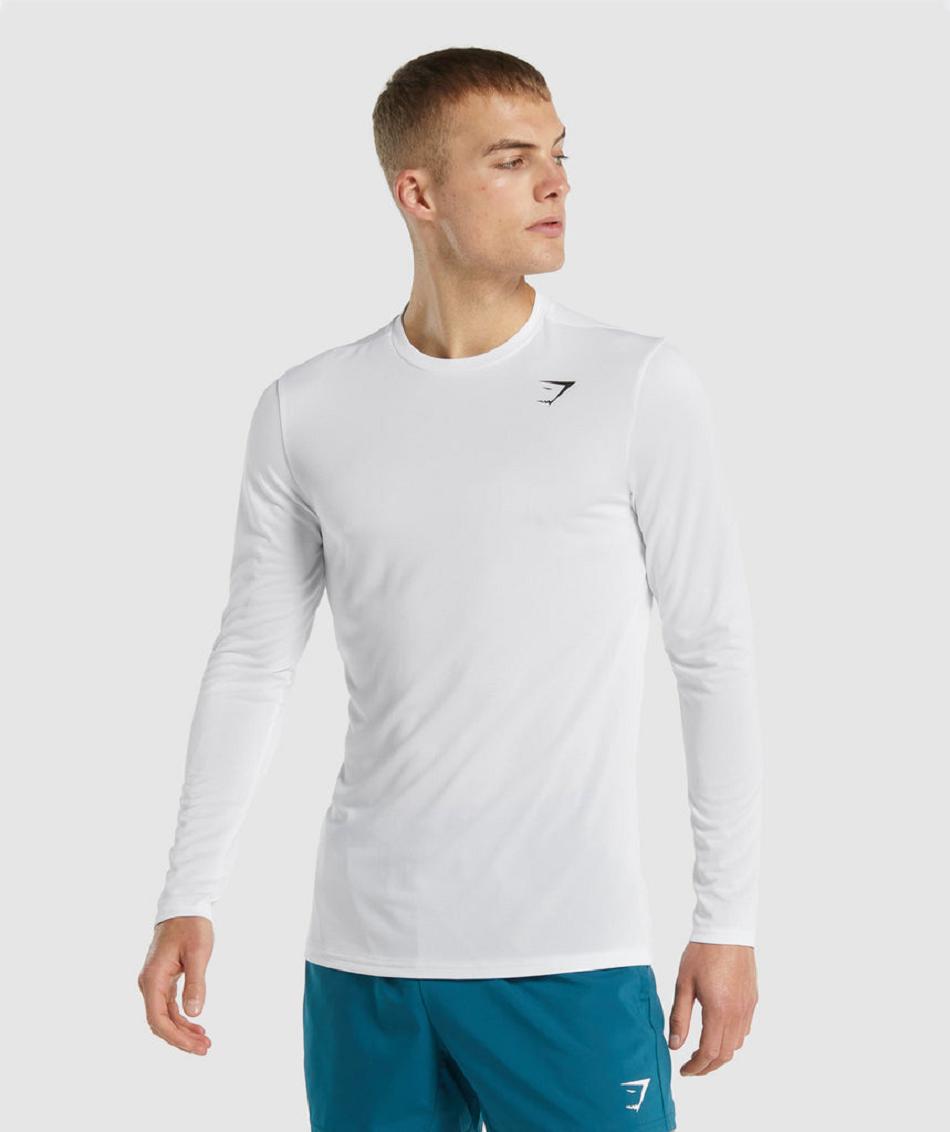 Long Sleeve Gymshark Arrival Hombre Blancos | MX_3421WNB