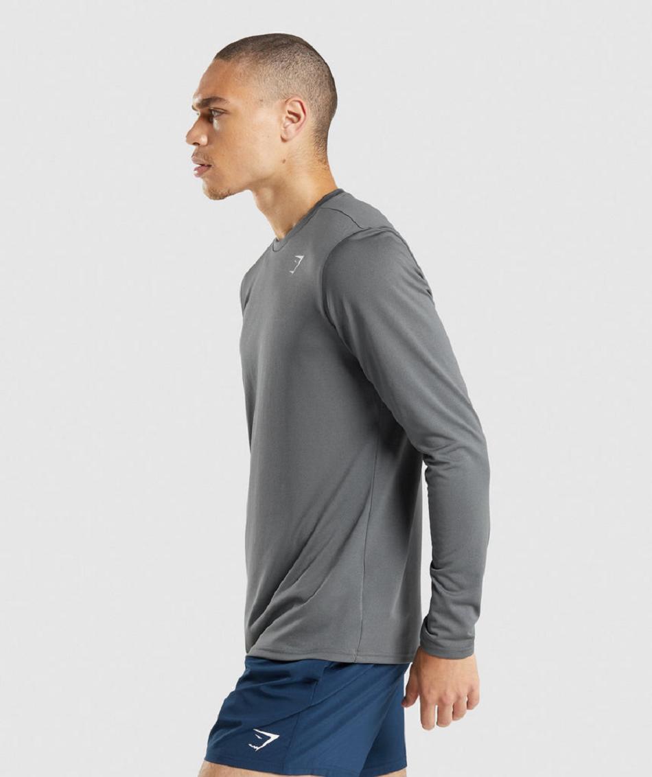 Long Sleeve Gymshark Arrival Hombre Grises | MX_3385LIS