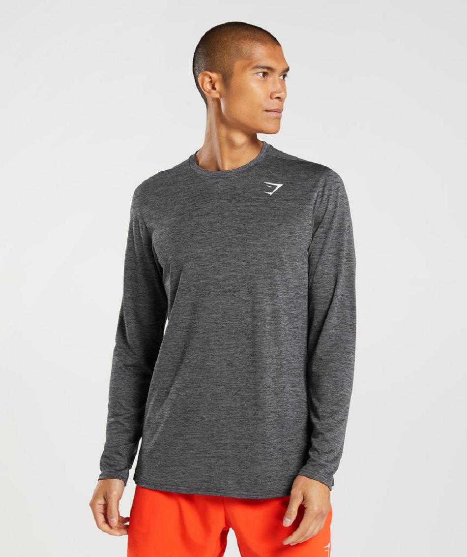 Long Sleeve Gymshark Arrival Hombre Negros Grises | MX_3408GSO