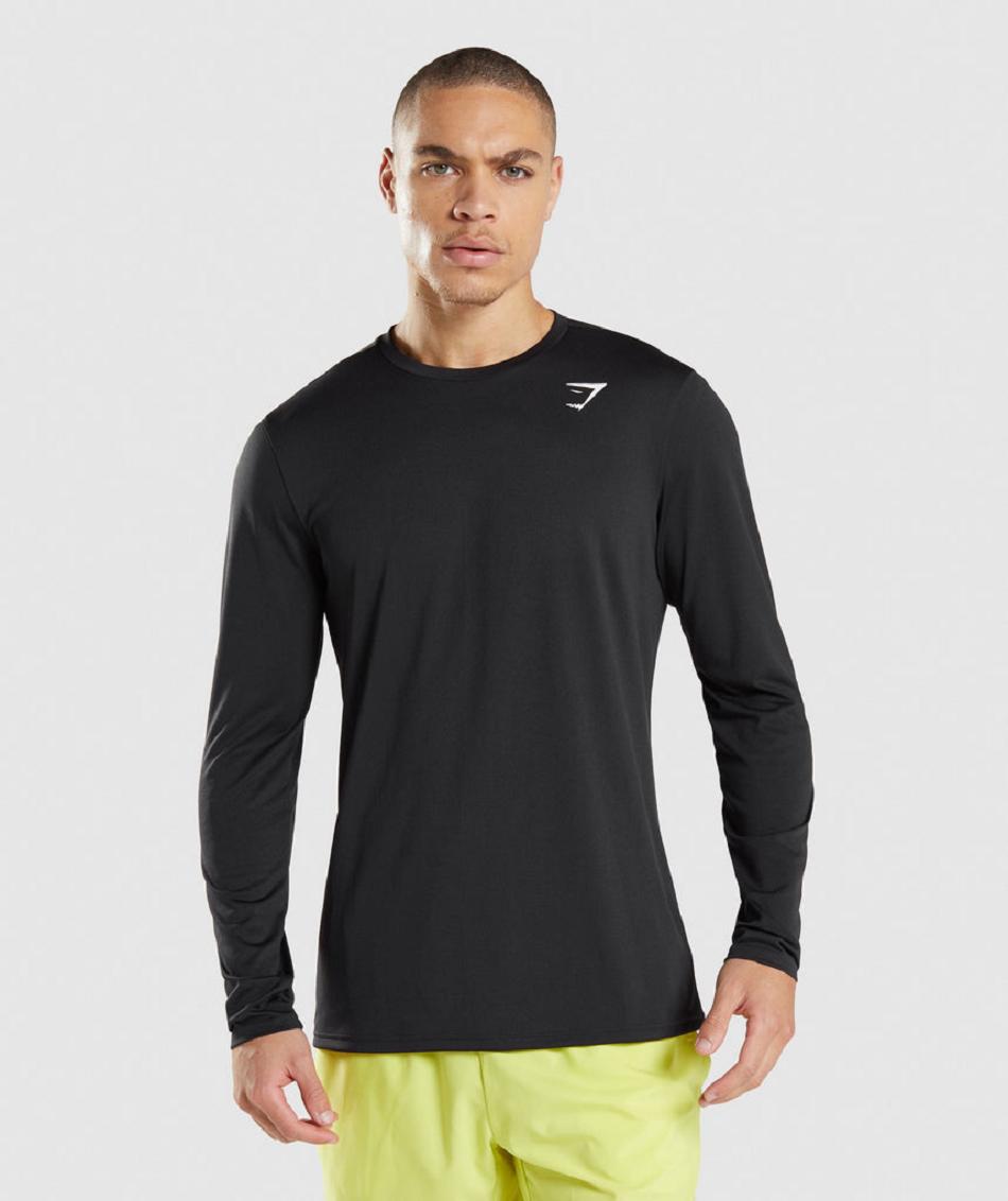 Long Sleeve Gymshark Arrival Hombre Negros | MX_3429AHK