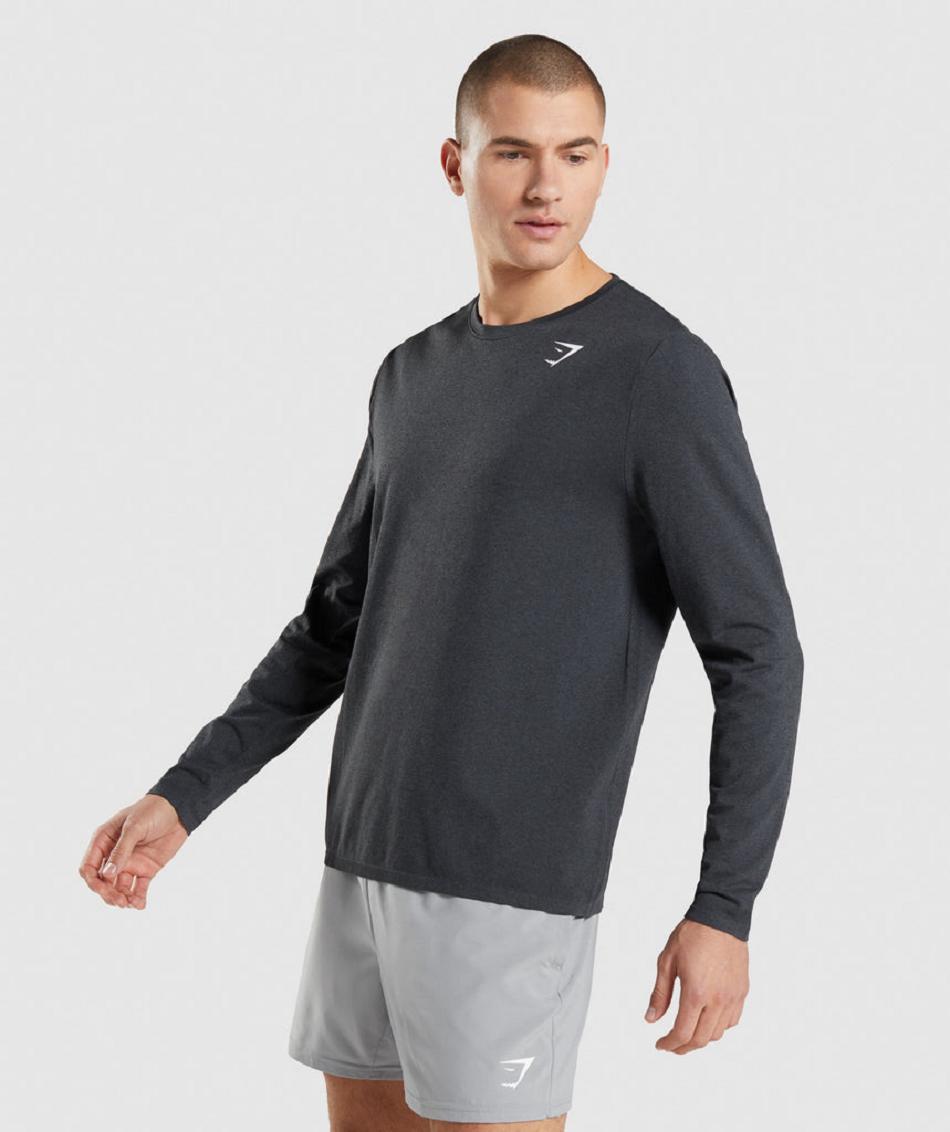 Long Sleeve Gymshark Arrival Seamless Hombre Negros | MX_3370RVD