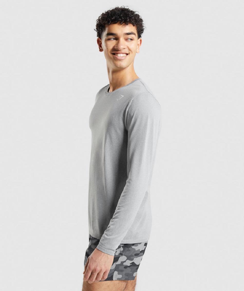 Long Sleeve Gymshark Arrival Seamless Hombre Grises | MX_3372YXF