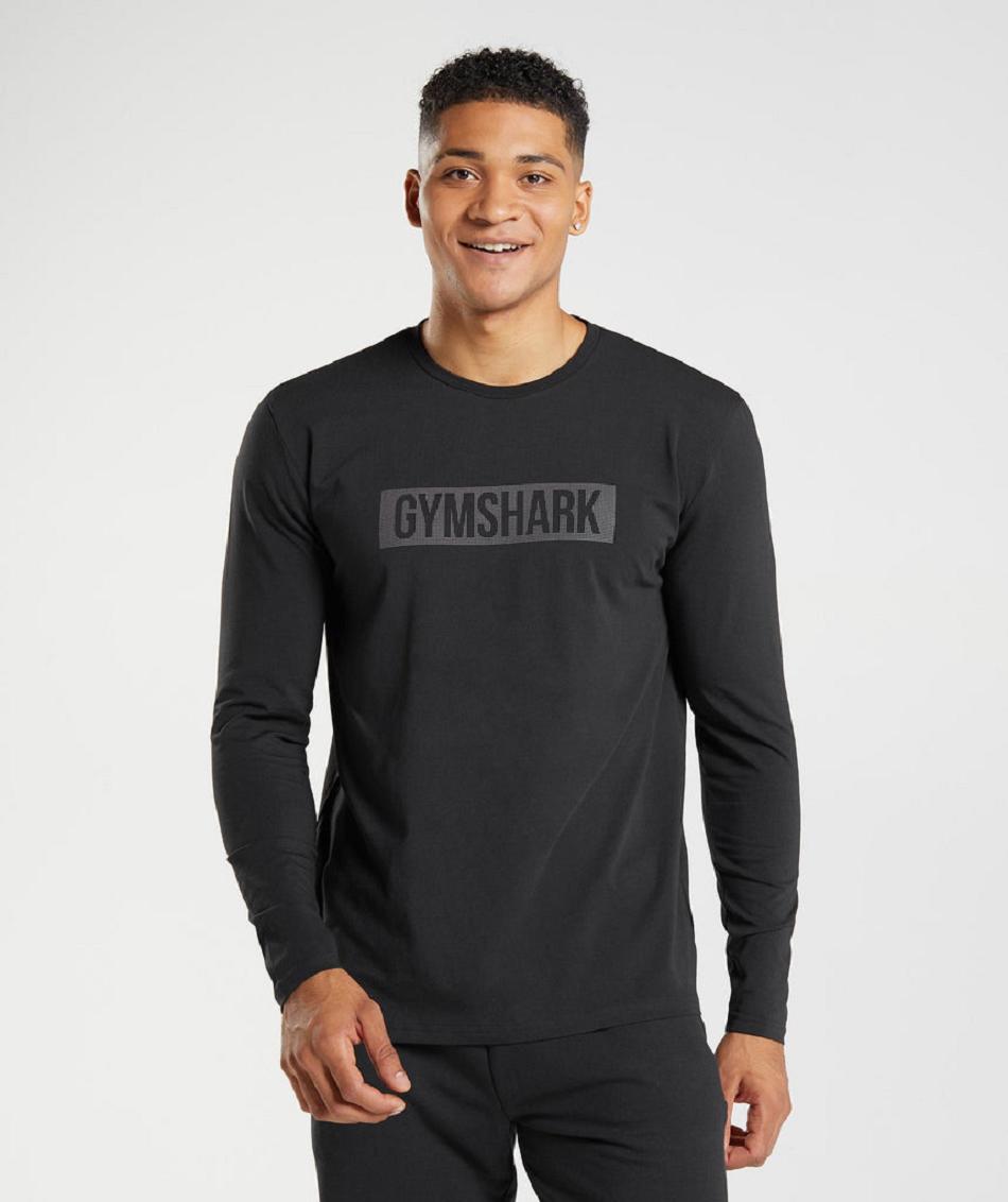 Long Sleeve Gymshark Block Hombre Negros | MX_3418NWY