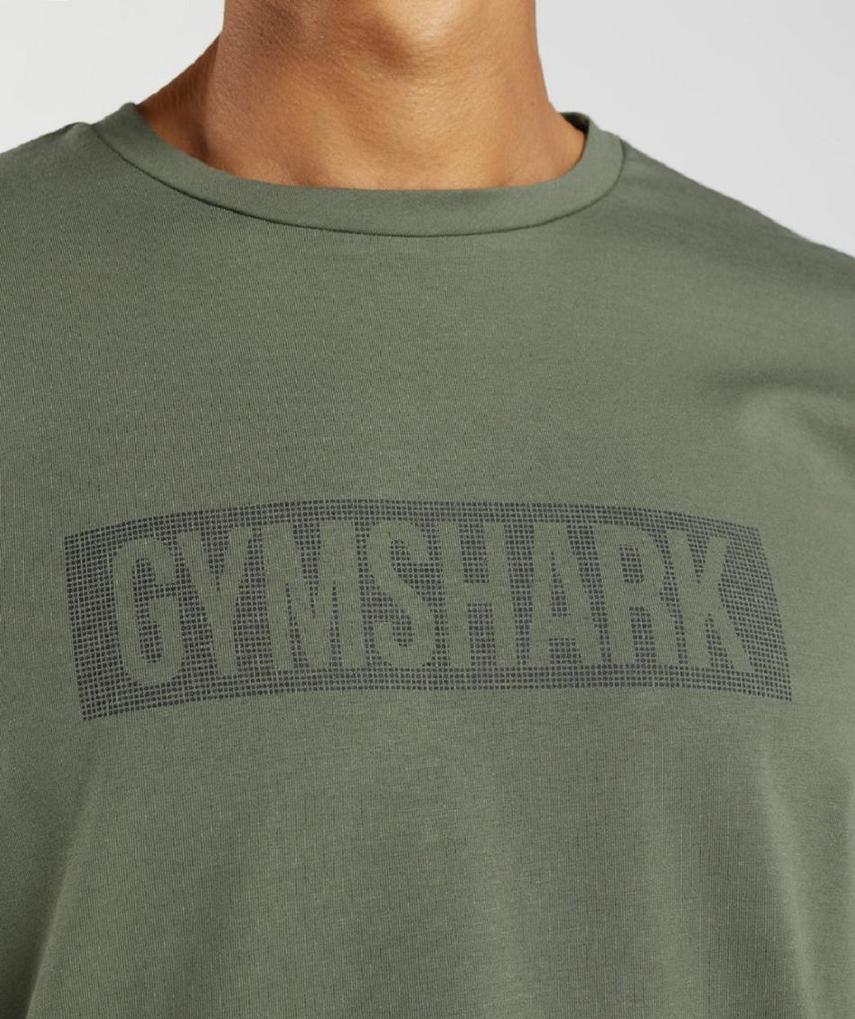 Long Sleeve Gymshark Block Hombre Verde Oliva | MX_3422AHK