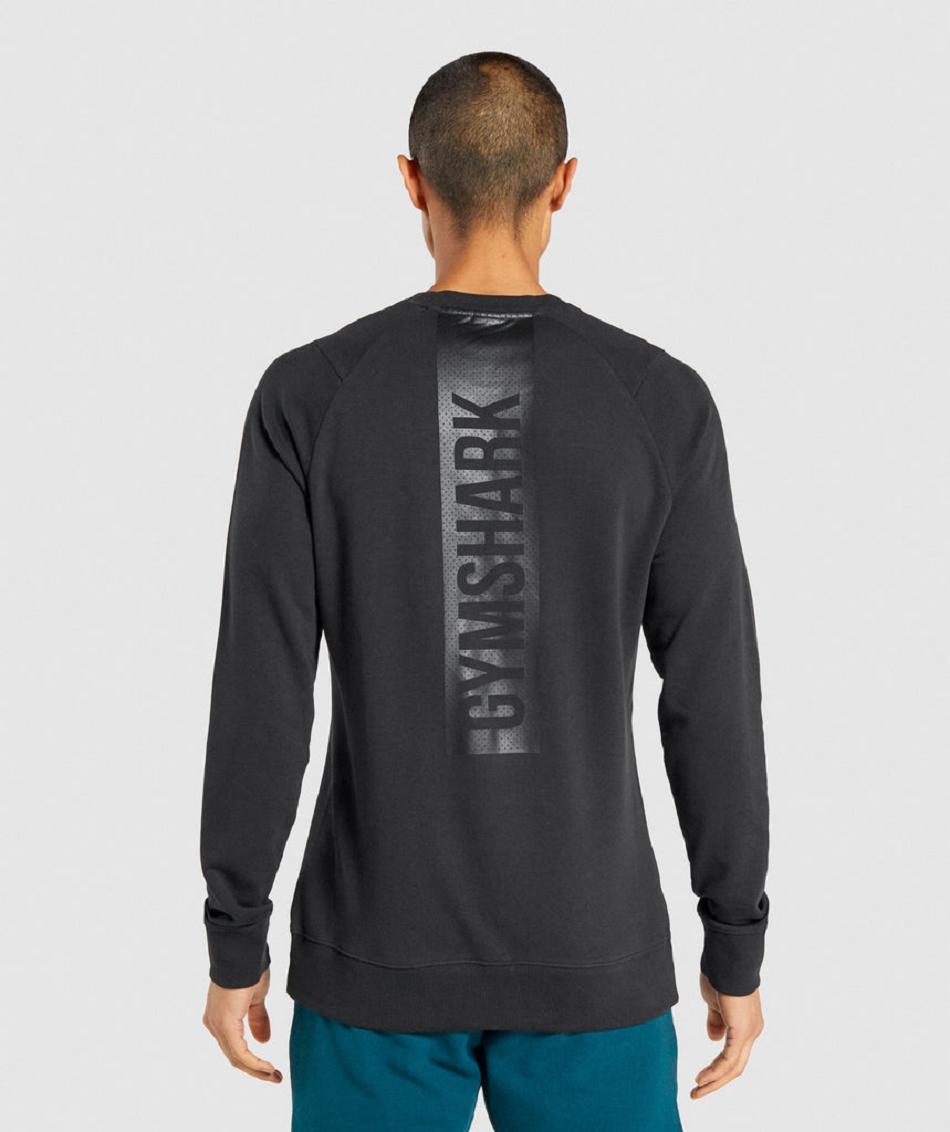 Long Sleeve Gymshark Bold Crew Hombre Negros | MX_3350WNB