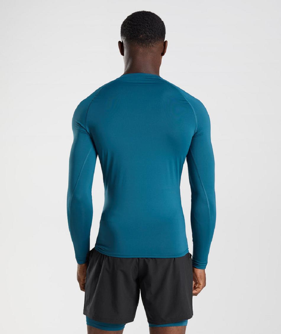 Long Sleeve Gymshark Element Baselayer Hombre Azules | MX_2945TCE