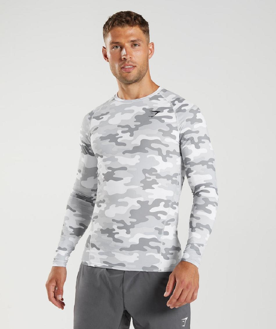 Long Sleeve Gymshark Element Baselayer Hombre Grises Claro | MX_2948ILH