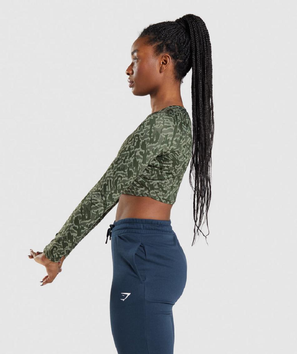 Long Sleeve Gymshark Entrenamiento Mujer Verdes | MX_4257FDN