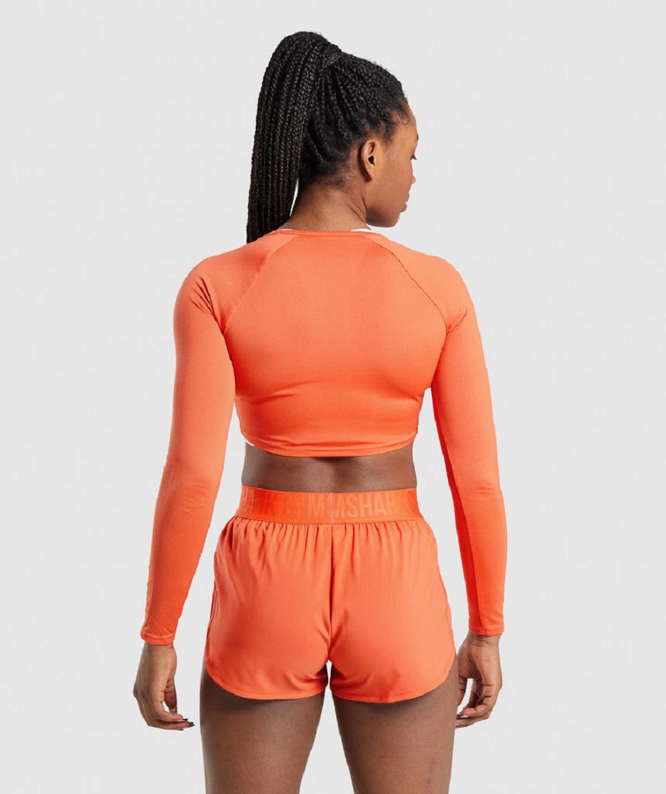 Long Sleeve Gymshark Entrenamiento Mujer Naranjas | MX_4258GSO