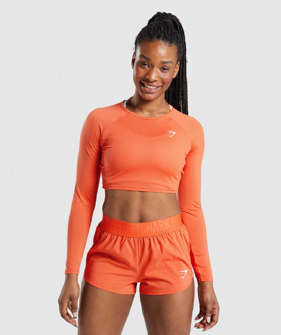 Long Sleeve Gymshark Entrenamiento Mujer Naranjas | MX_4258GSO