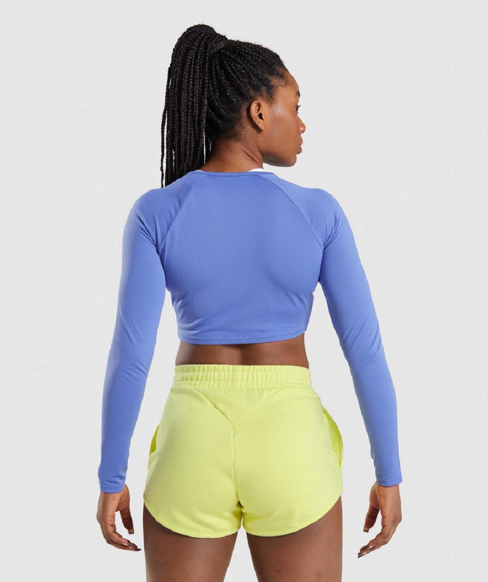 Long Sleeve Gymshark Entrenamiento Mujer Azules | MX_4260JPQ