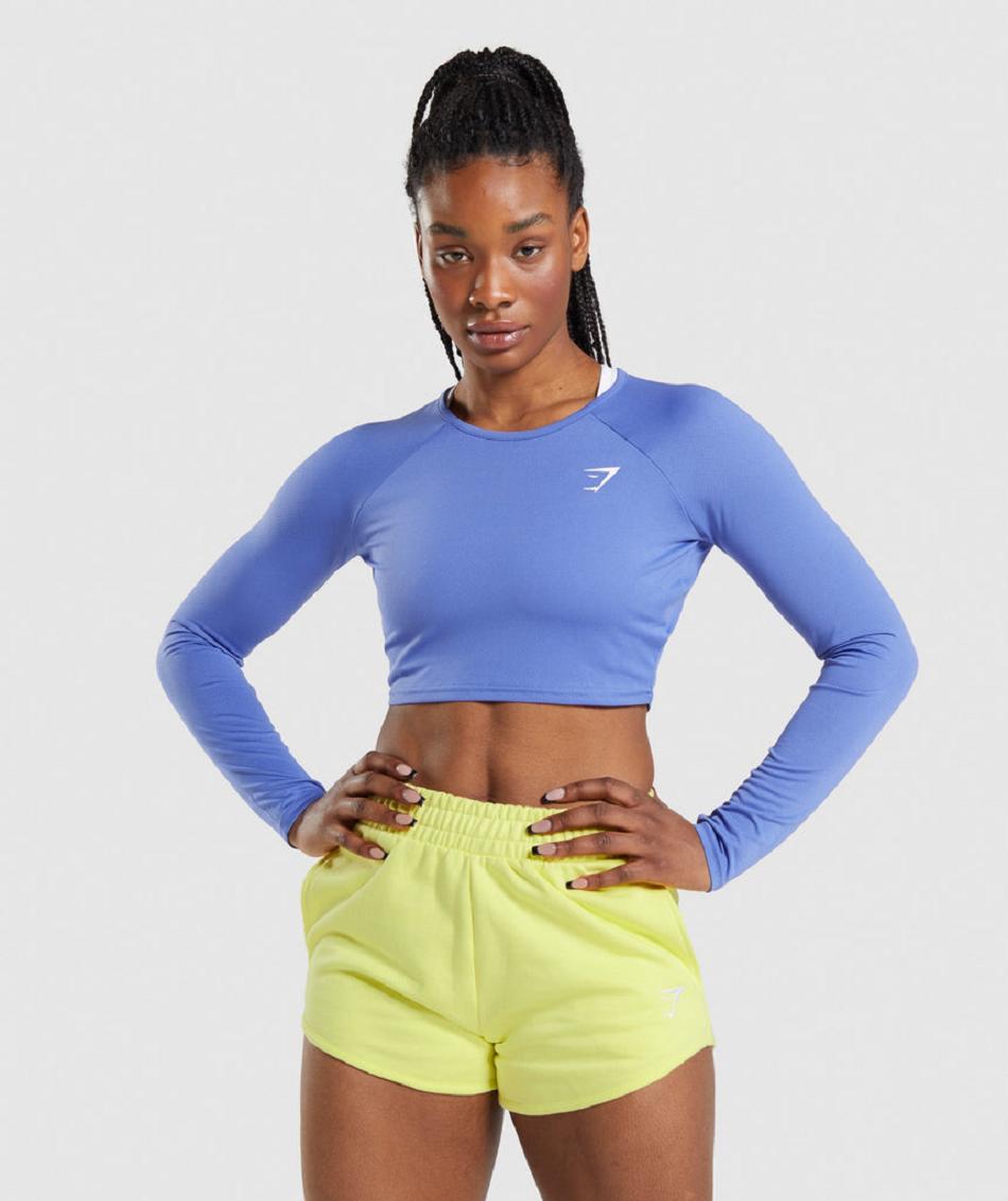 Long Sleeve Gymshark Entrenamiento Mujer Azules | MX_4260JPQ