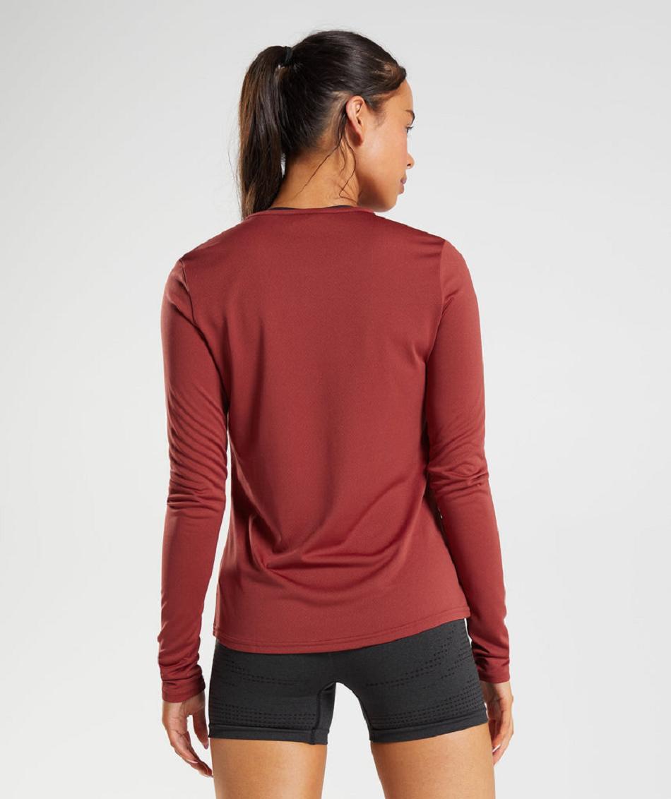 Long Sleeve Gymshark Entrenamiento Mujer Rojos | MX_4271XYU