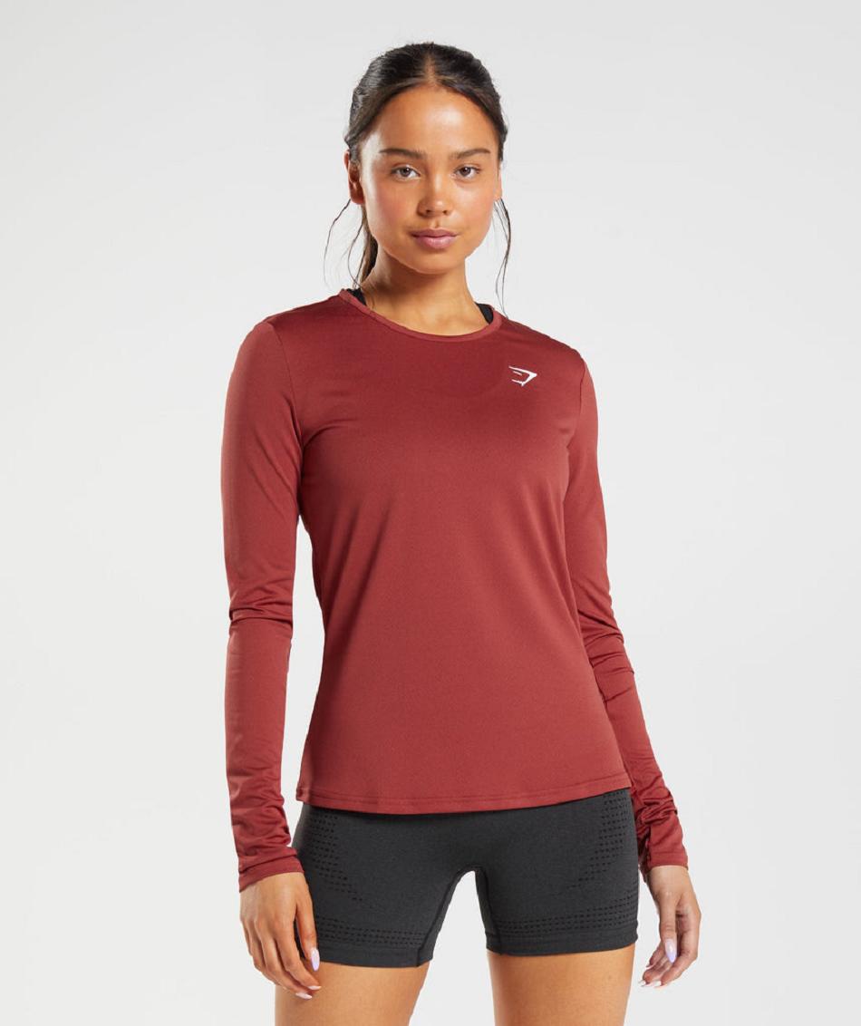 Long Sleeve Gymshark Entrenamiento Mujer Rojos | MX_4271XYU