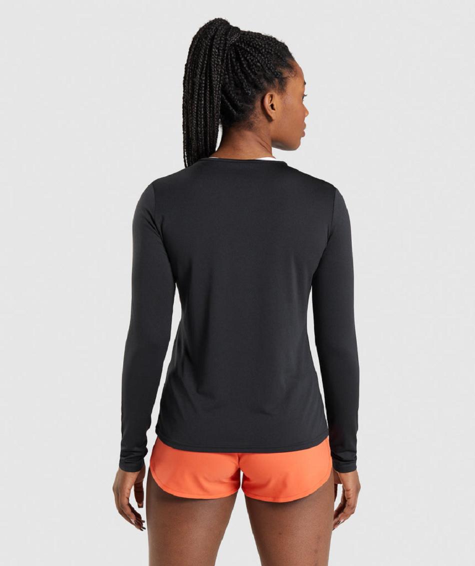 Long Sleeve Gymshark Entrenamiento Mujer Negros | MX_4277QMA