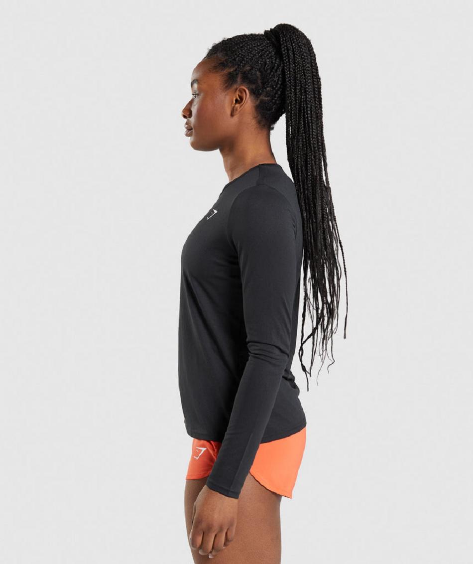 Long Sleeve Gymshark Entrenamiento Mujer Negros | MX_4277QMA