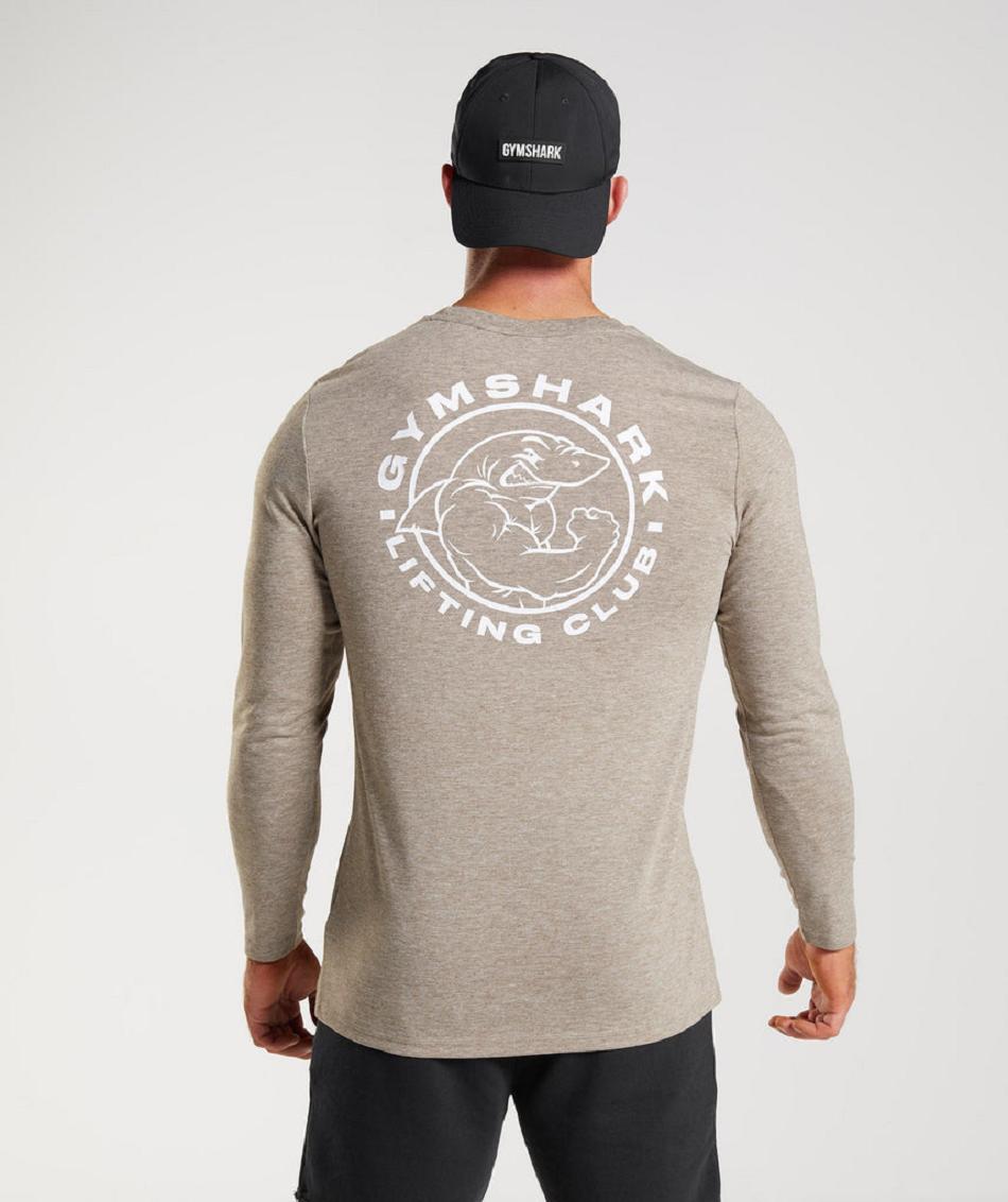 Long Sleeve Gymshark Legacy Hombre Grises | MX_3403AHK