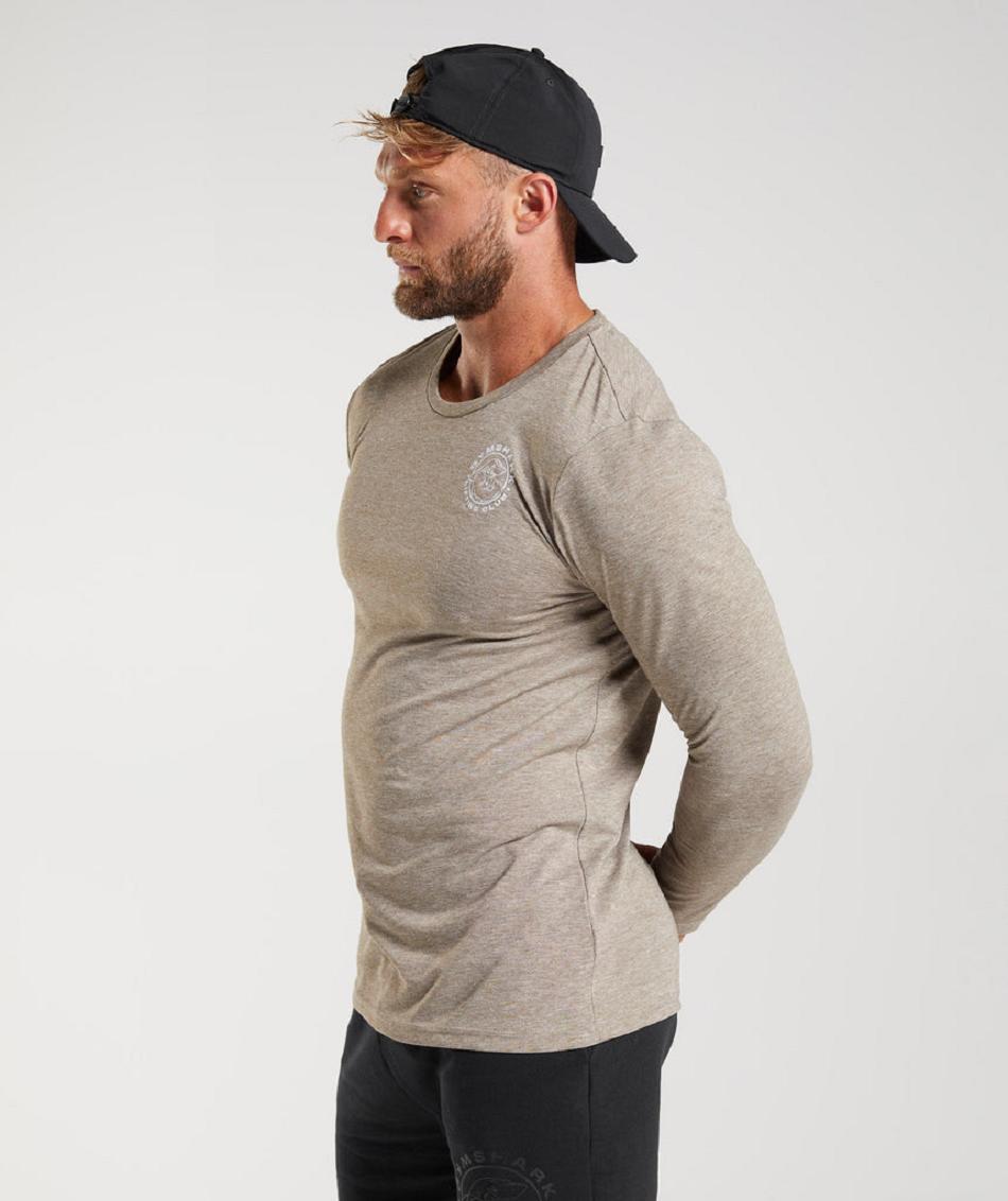 Long Sleeve Gymshark Legacy Hombre Grises | MX_3403AHK