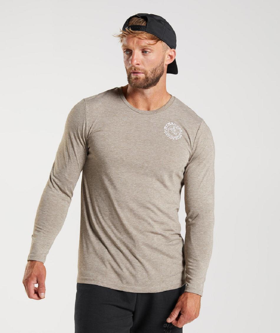 Long Sleeve Gymshark Legacy Hombre Grises | MX_3403AHK