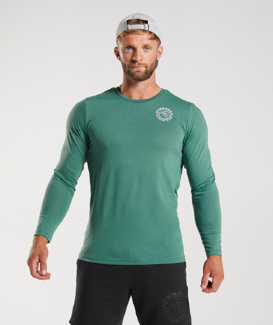 Long Sleeve Gymshark Legacy Hombre Verdes | MX_3397TCE