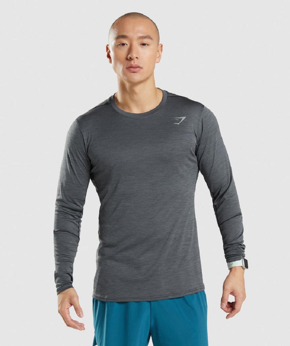 Long Sleeve Gymshark Speed Hombre Negros Grises | MX_3352SGL