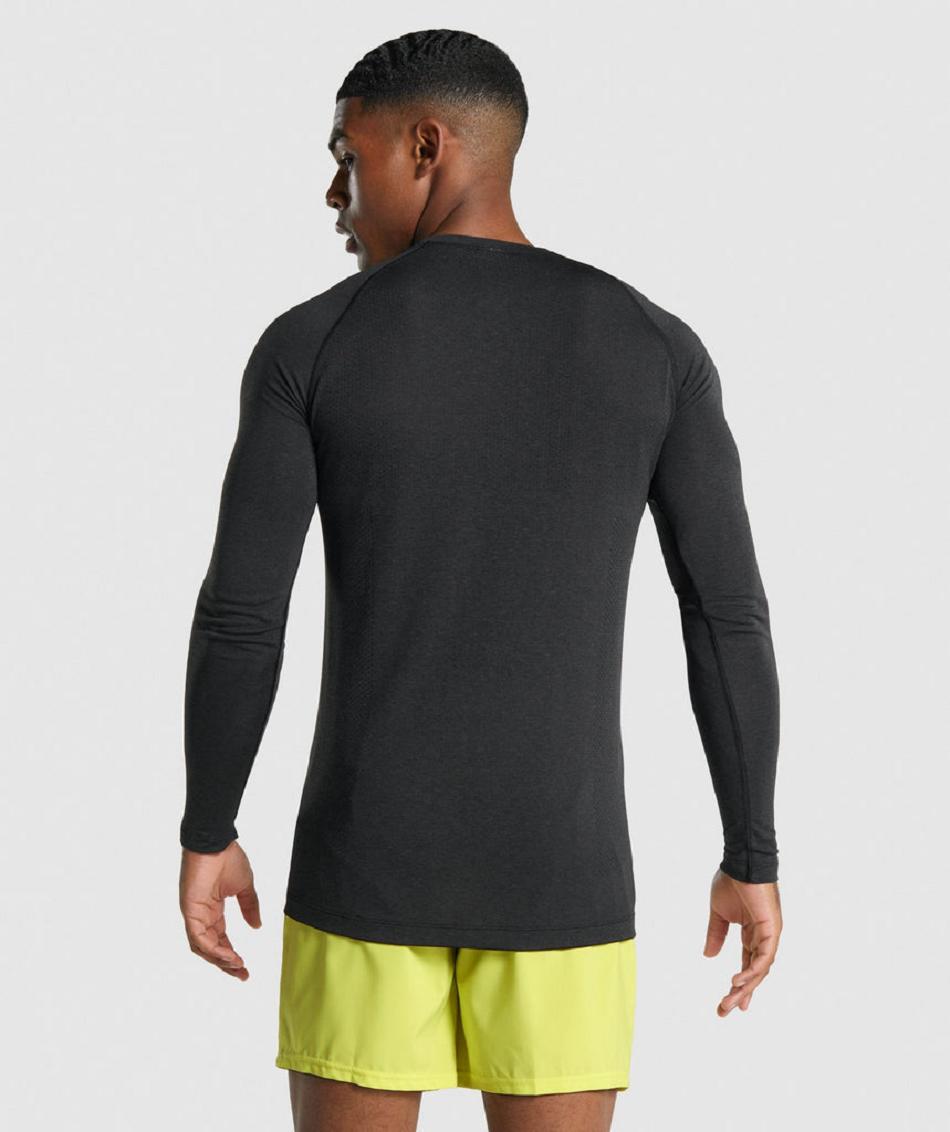 Long Sleeve Gymshark Vital Light Seamless Hombre Negros | MX_3379DFM