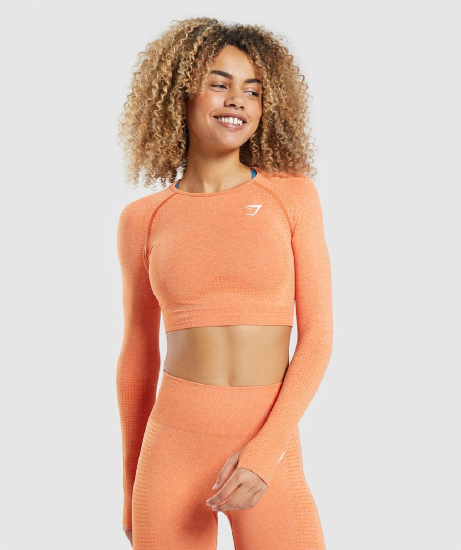 Long Sleeve Gymshark Vital Seamless 2.0 Mujer Albaricoque Naranjas | MX_4239FDN