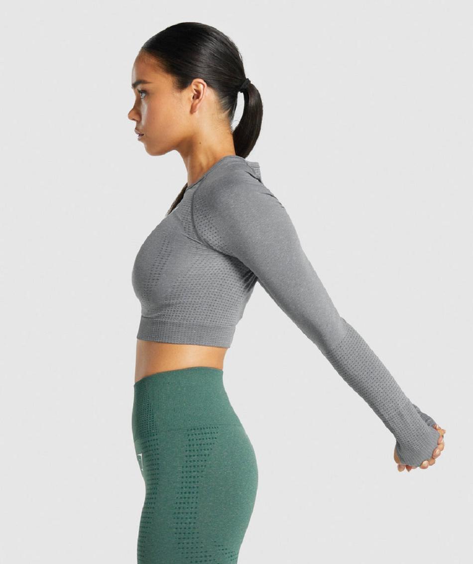 Long Sleeve Gymshark Vital Seamless 2.0 Mujer Grises | MX_4253WNB