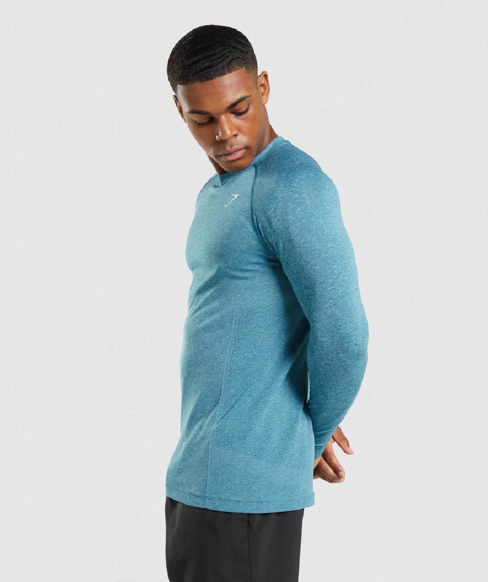 Long Sleeve Gymshark Vital Seamless Light Hombre Turquesa | MX_3388CTV