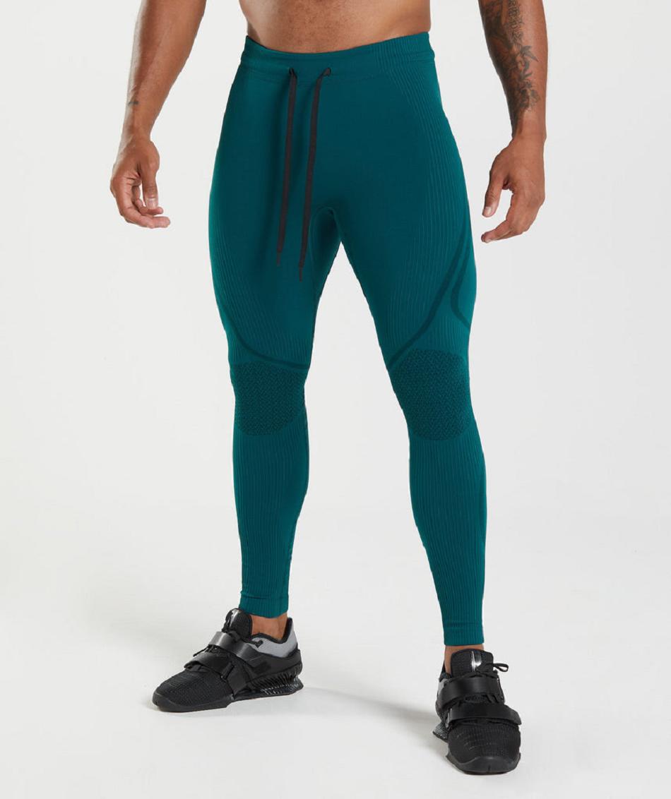 Mallas Gymshark 315 Seamless Hombre Turquesa Negros | MX_2923QMA