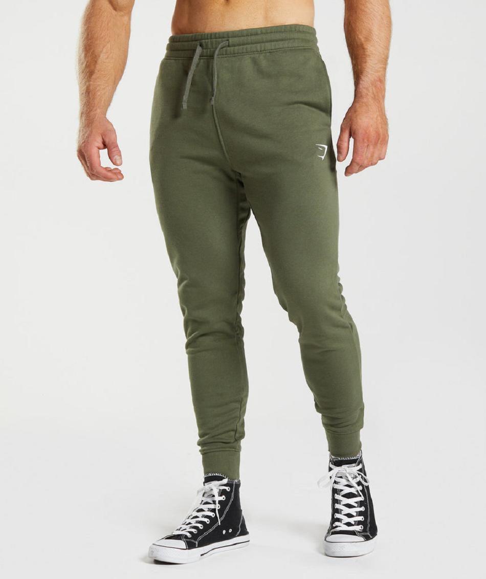 Pantalones Jogger Gymshark Crest Hombre Verde Oliva | MX_3736DFM