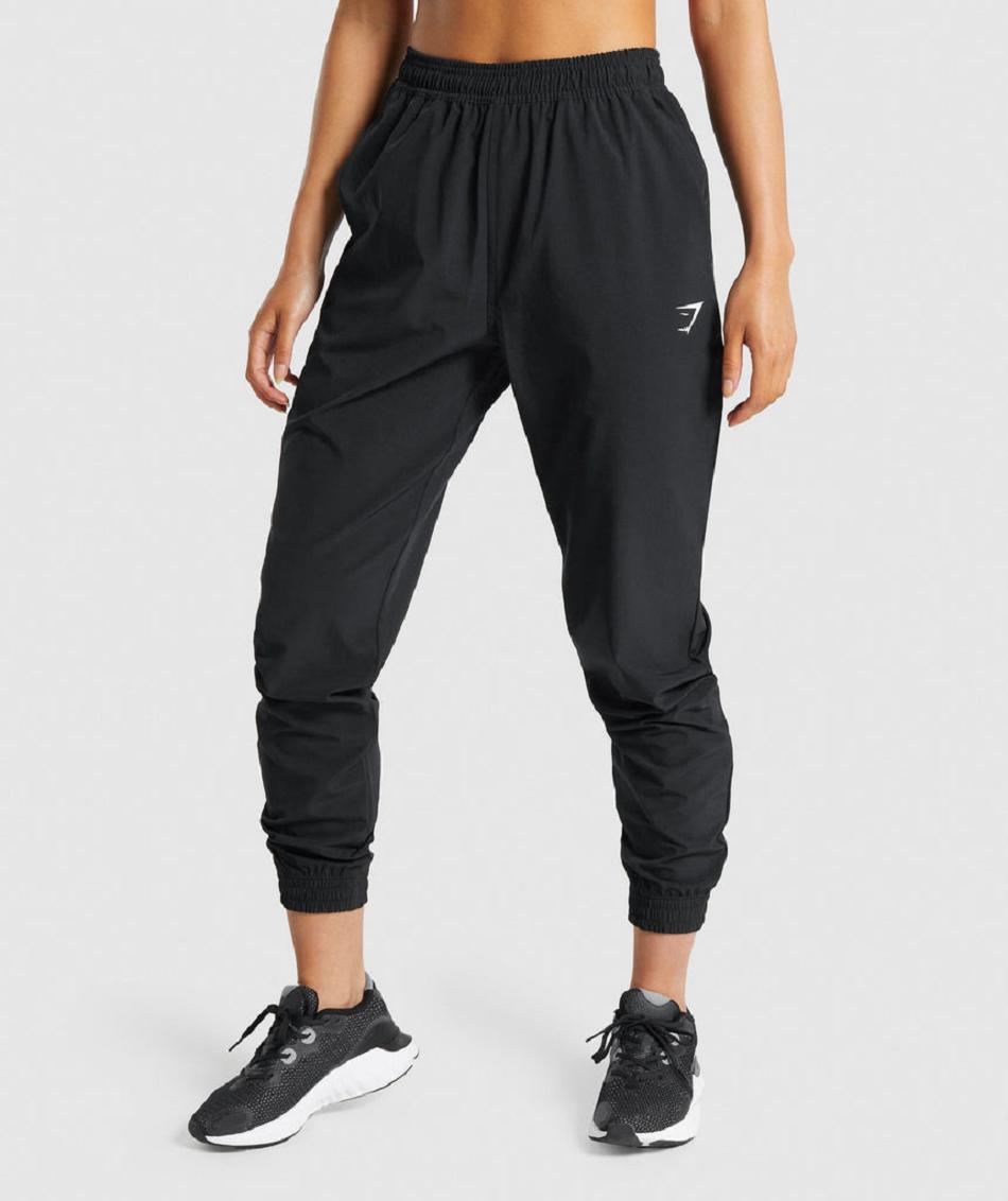 Pantalones Jogger Gymshark Entrenamiento Woven Mujer Negros | MX_4872QMA