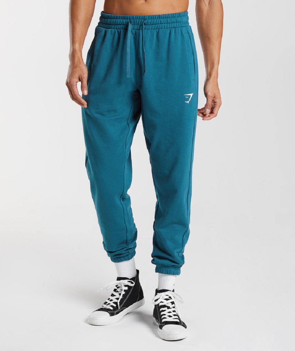 Pantalones Jogger Gymshark Essential Oversized Hombre Azules | MX_3732QMA