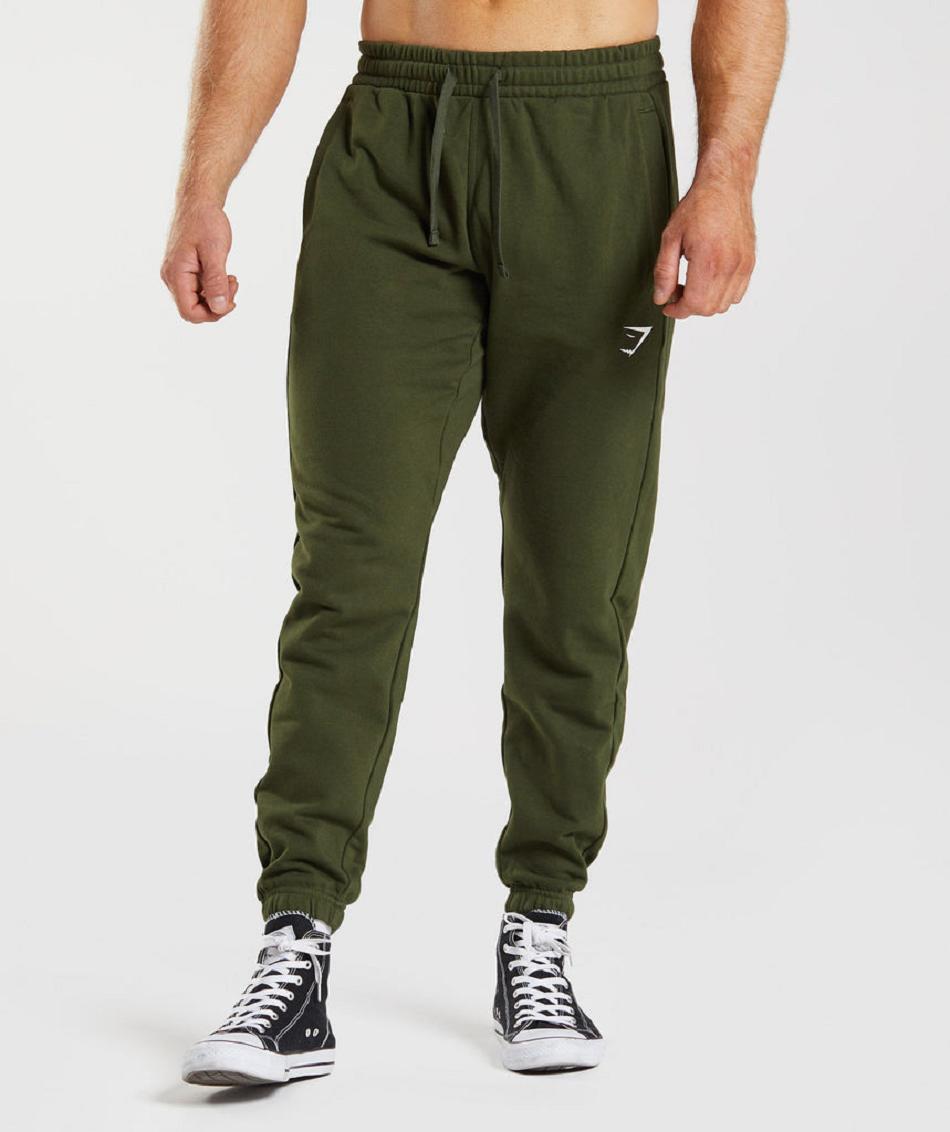 Pantalones Jogger Gymshark Essential Oversized Hombre Verde Oliva | MX_3737FDN