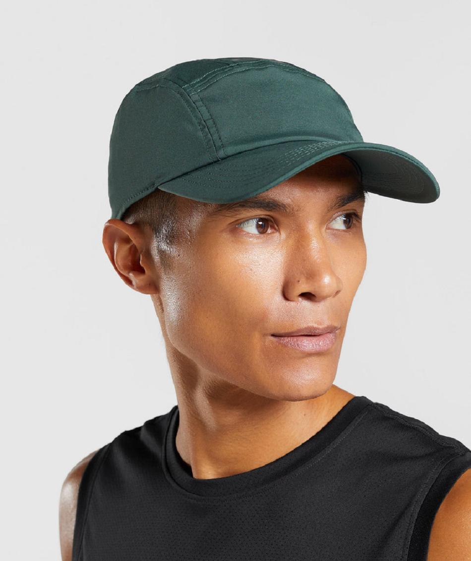 Sombreros Gymshark Logo 5 Panel Cap Accessories Obsidian Verdes | MX_2821VRW