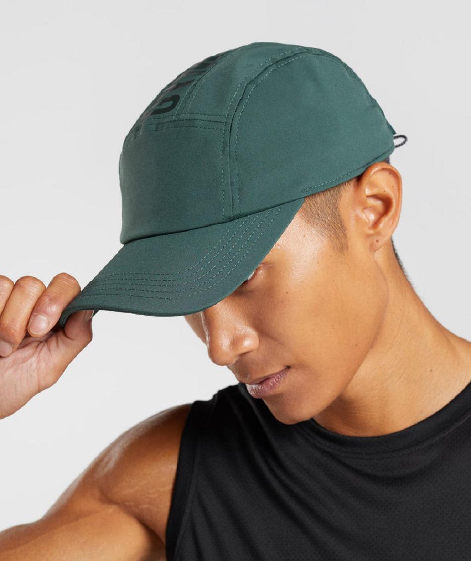 Sombreros Gymshark Logo 5 Panel Hombre Obsidian Verdes | MX_3820AHK