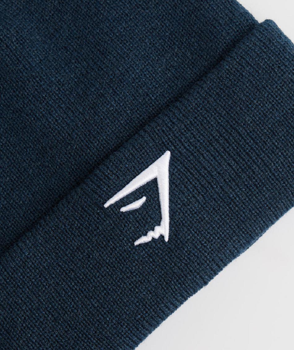 Sombreros Gymshark Sharkhead Beanie Accessories Azul Marino | MX_2839FDN