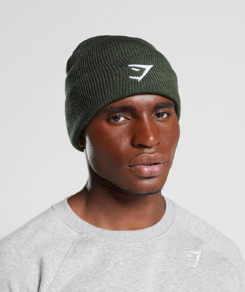 Sombreros Gymshark Sharkhead Beanie Accessories Verde Oliva | MX_2848VRW