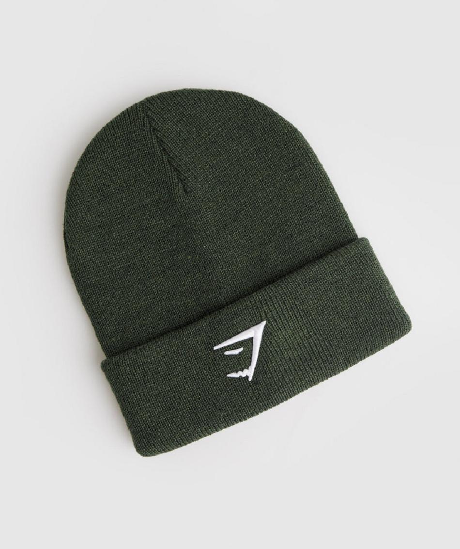 Sombreros Gymshark Sharkhead Beanie Mujer Verde Oliva | MX_4957SGL