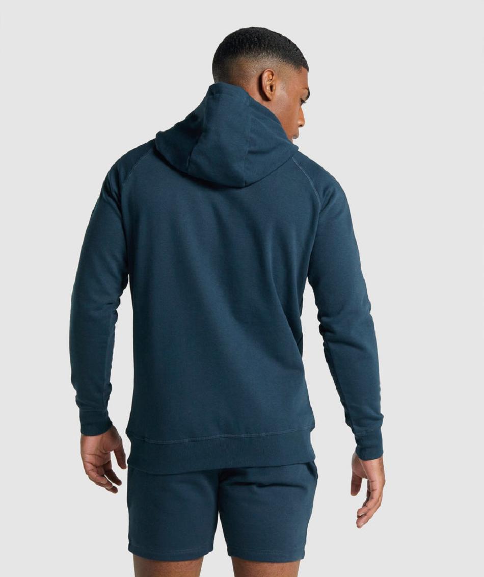 Sudadera Con Capucha Gymshark Crest Hombre Azul Marino | MX_3479HAP